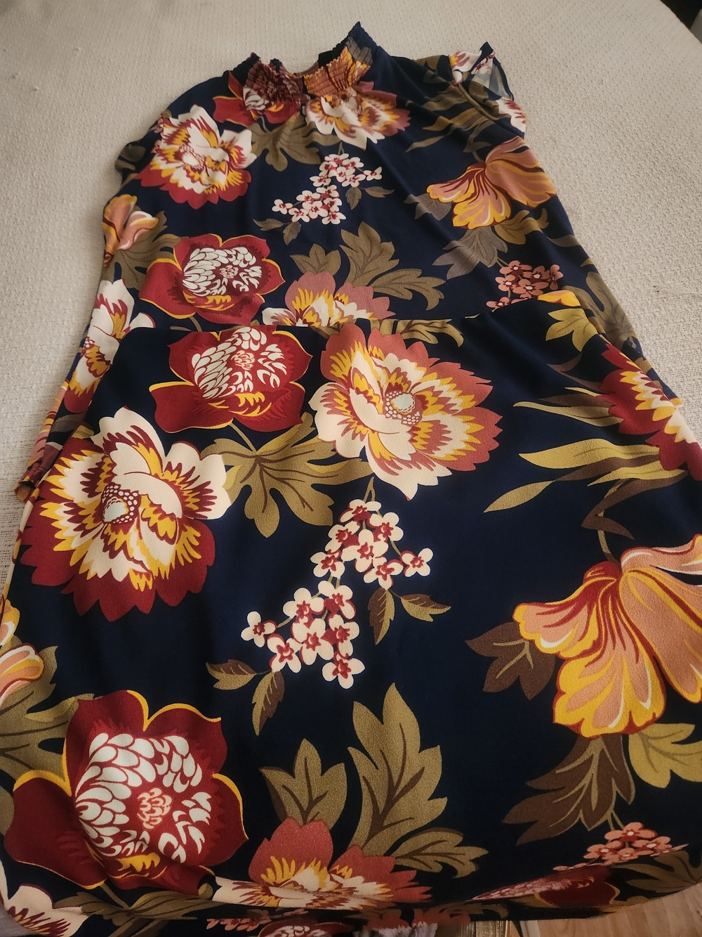 Navy Floral Midi Skirt Set - Casual Women's Skirt